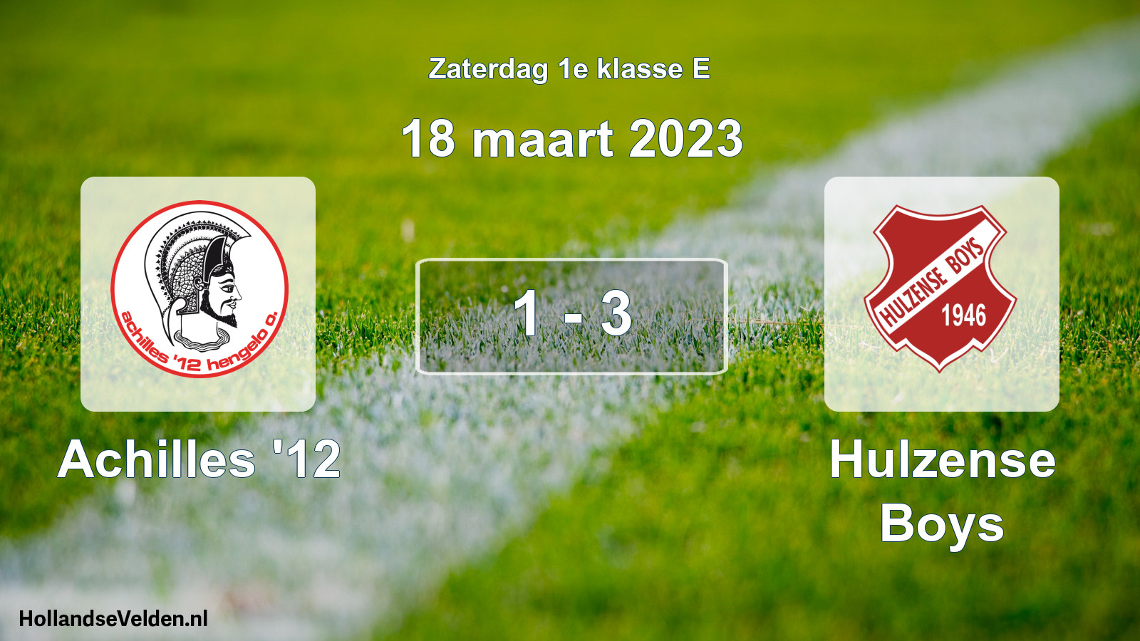 Total number of matches played: Achilles '12 - Hulzense Boys 1 - 3 (18 March 2023)