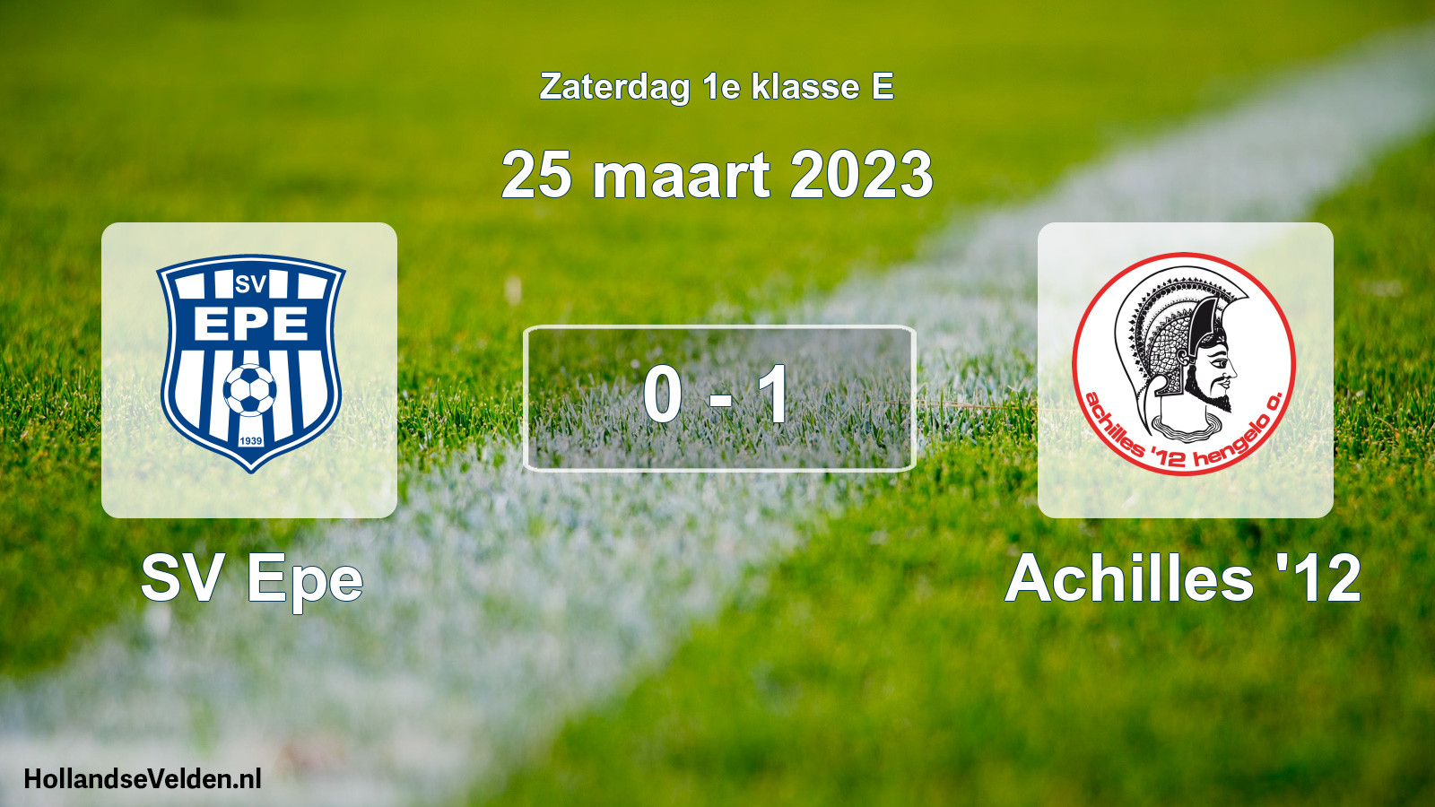 Total number of matches played: SV Epe - Achilles '12 0 - 1 (25 March 2023)