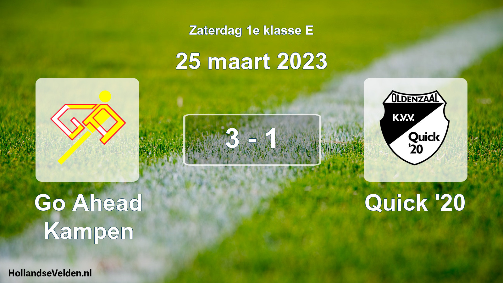 Total number of matches played: Go Ahead Kampen - Quick '20 3 - 1 (25 March 2023)