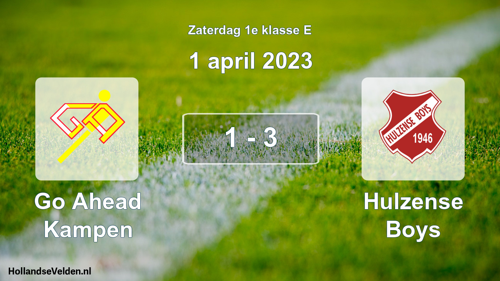Total number of matches played: Go Ahead Kampen - Hulzense Boys 1 - 3 (1 April 2023)