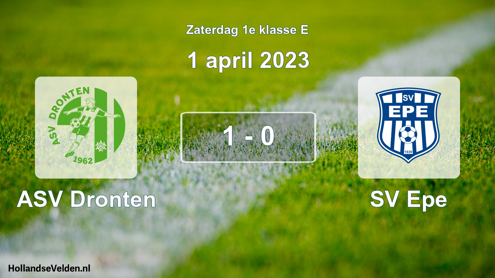 Total number of matches played: ASV Dronten - SV Epe 1 - 0 (1 April 2023)