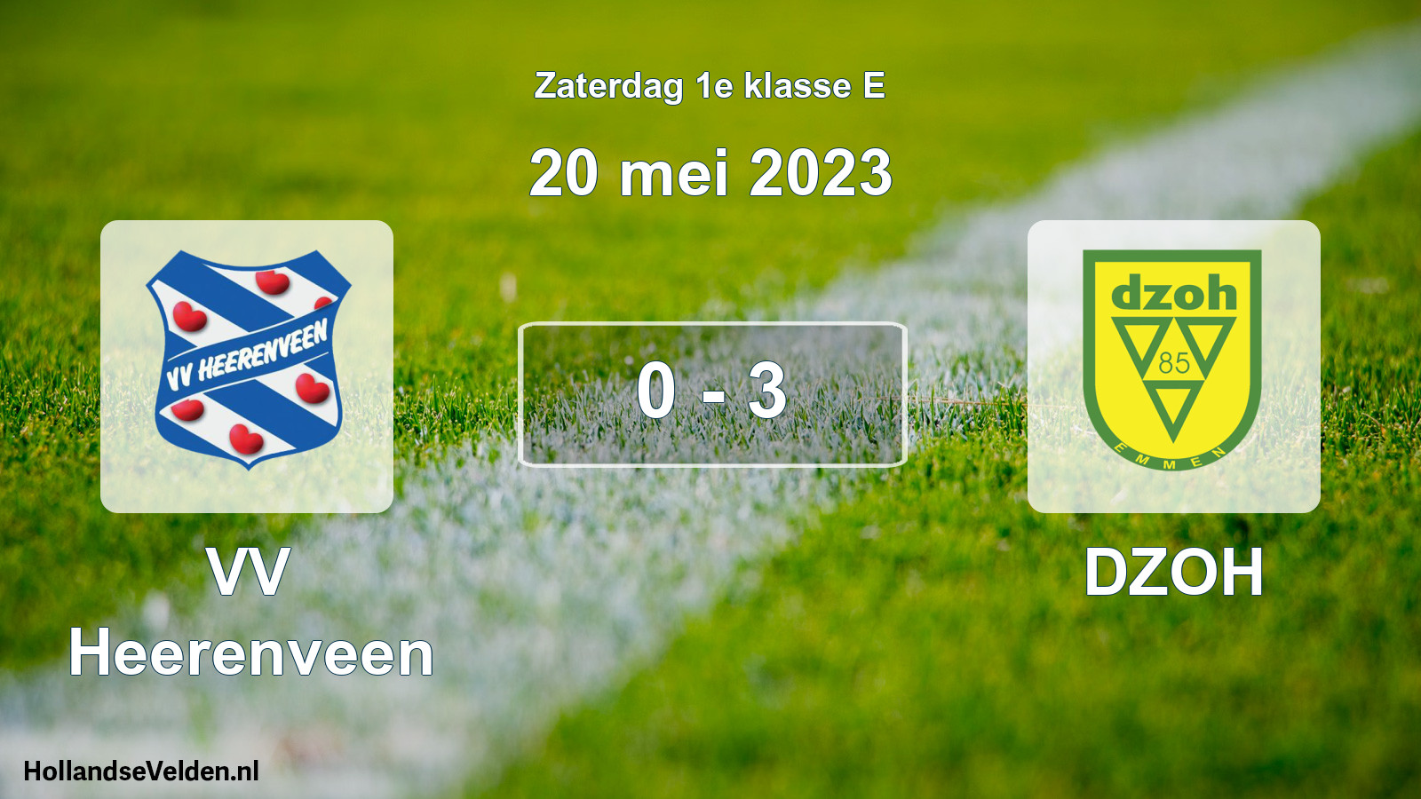 Total number of matches played: VV Heerenveen - DZOH 0 - 3 (20 May 2023)