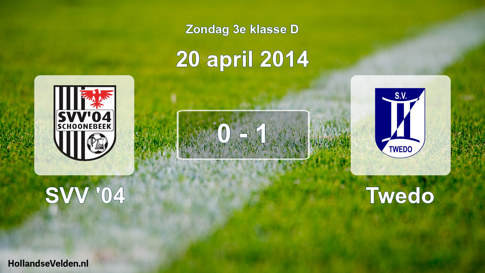 Total number of matches played: SVV '04 - Twedo 0 - 1 (20 April 2014)