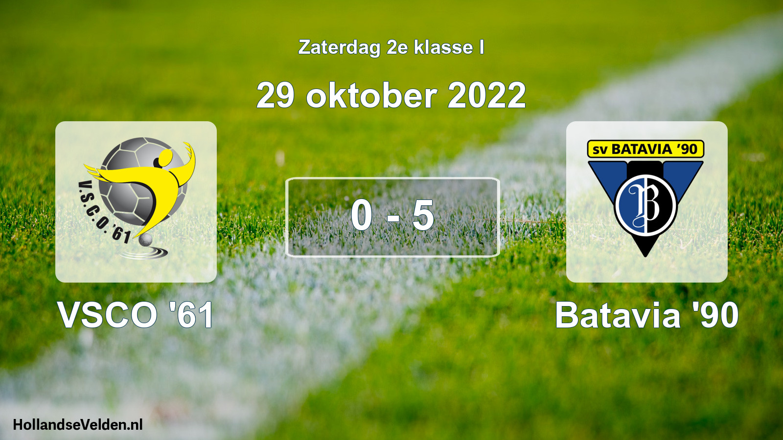 Total number of matches played: VSCO '61 - Batavia '90 0 - 5 (29 October 2022)