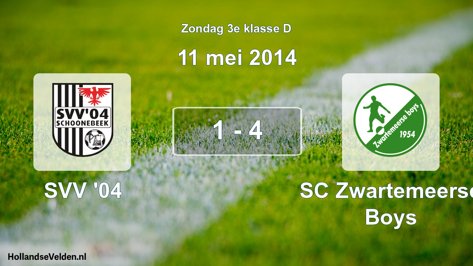 Total number of matches played: SVV '04 - SC Zwartemeerse Boys 1 - 4 (11 May 2014)