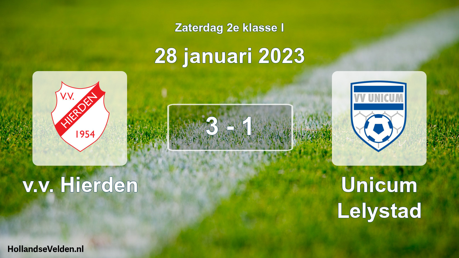 Total number of matches played: v.v. Hierden - Unicum Lelystad 3 - 1 (28 January 2023)