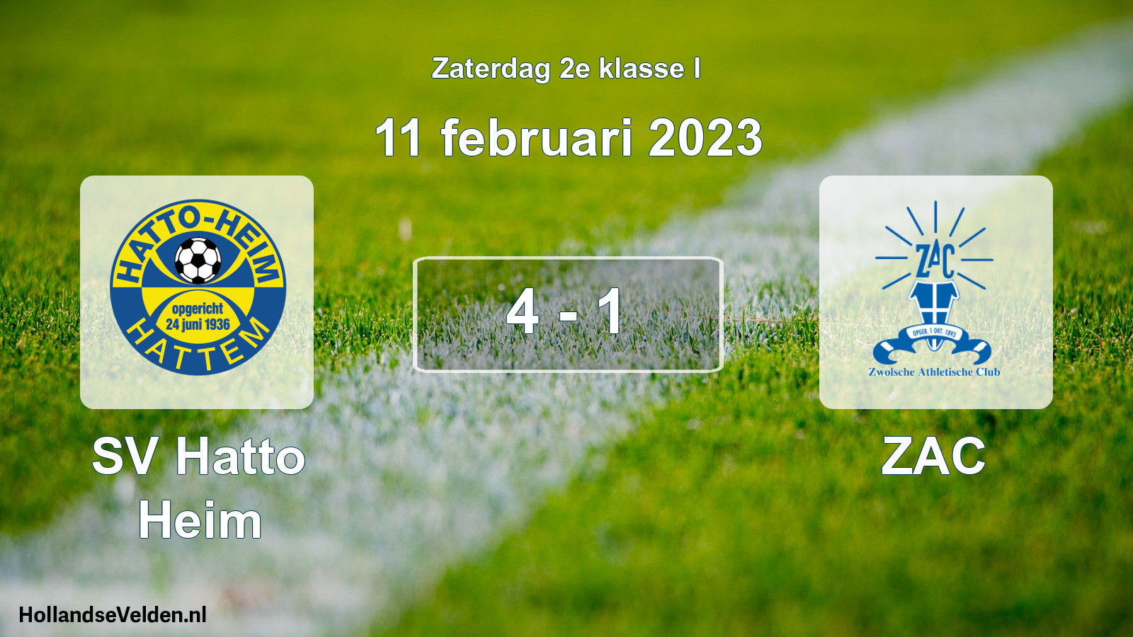Total number of matches played: SV Hatto Heim - ZAC 4 - 1 (11 February 2023)