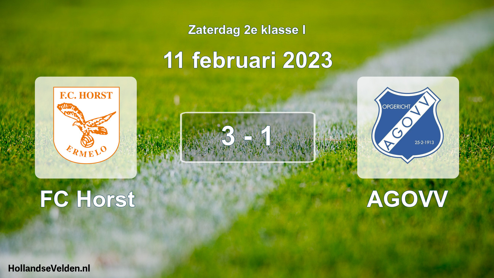 Total number of matches played: FC Horst - AGOVV 3 - 1 (11 February 2023)