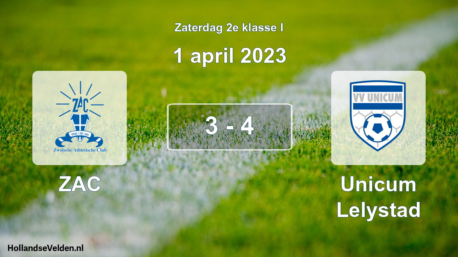 Total number of matches played: ZAC - Unicum Lelystad 3 - 4 (1 April 2023)