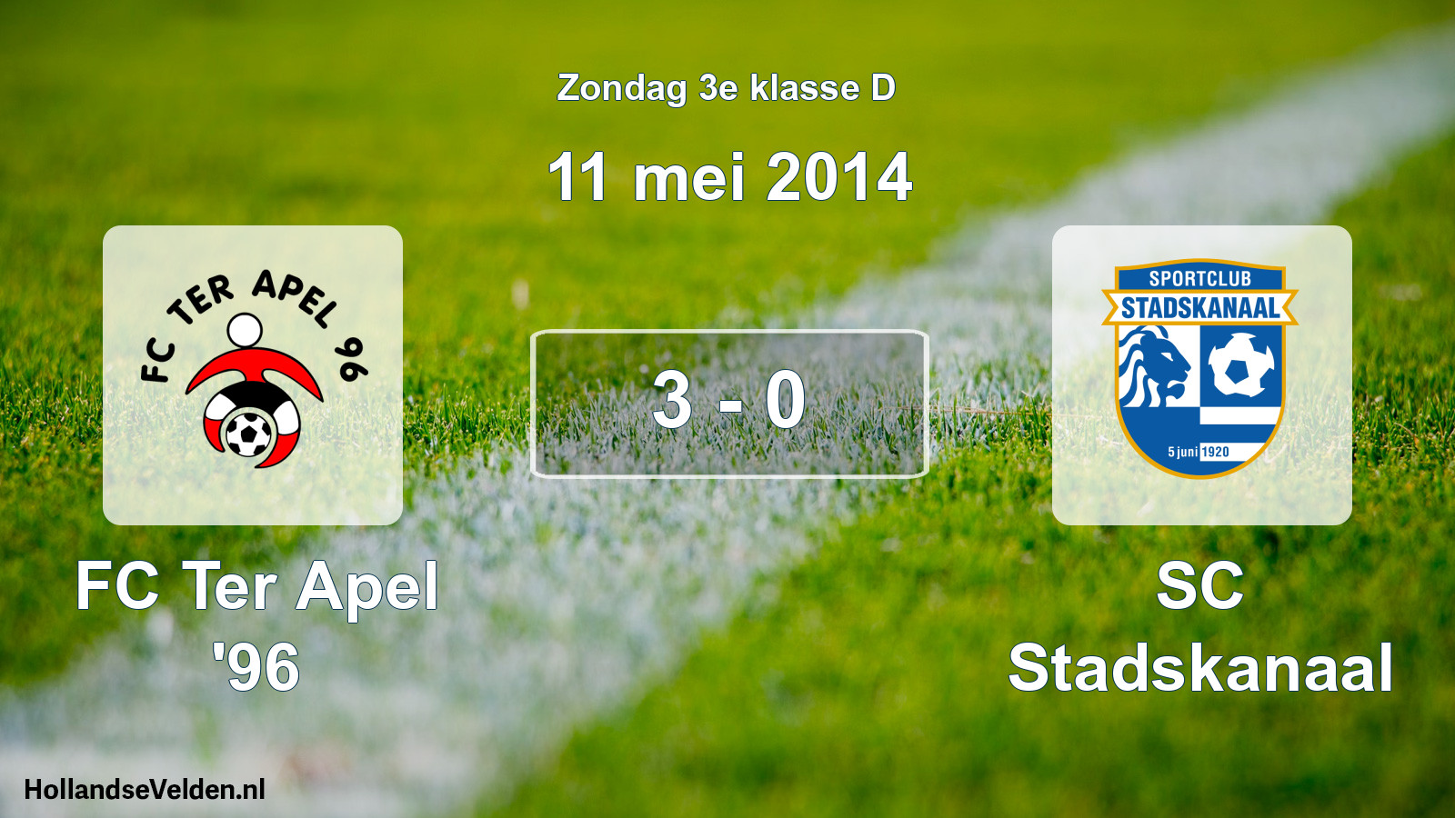 Total number of matches played: FC Ter Apel '96 - SC Stadskanaal 3 - 0 (11 May 2014)