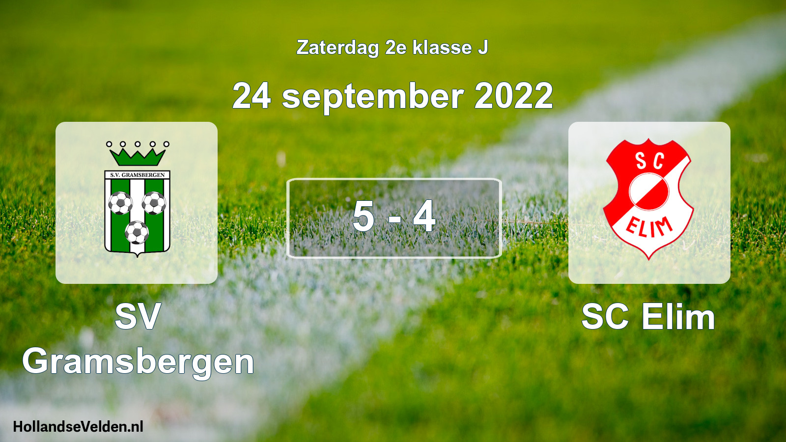 Total number of matches played: SV Gramsbergen - SC Elim 5 - 4 (24 September 2022)