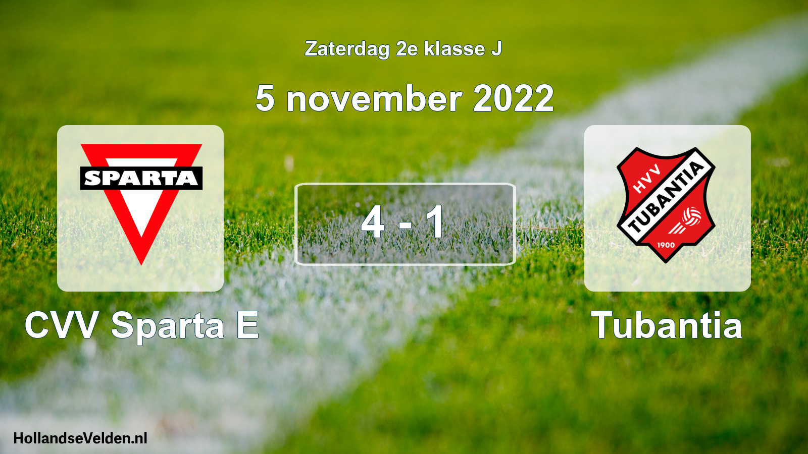Total number of matches played: CVV Sparta E - Tubantia 4 - 1 (5 November 2022)