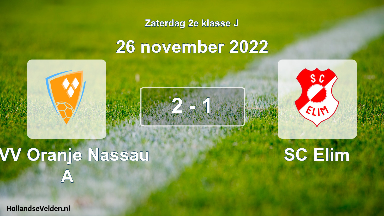 Total number of matches played: CVV Oranje Nassau A - SC Elim 2 - 1 (26 November 2022)
