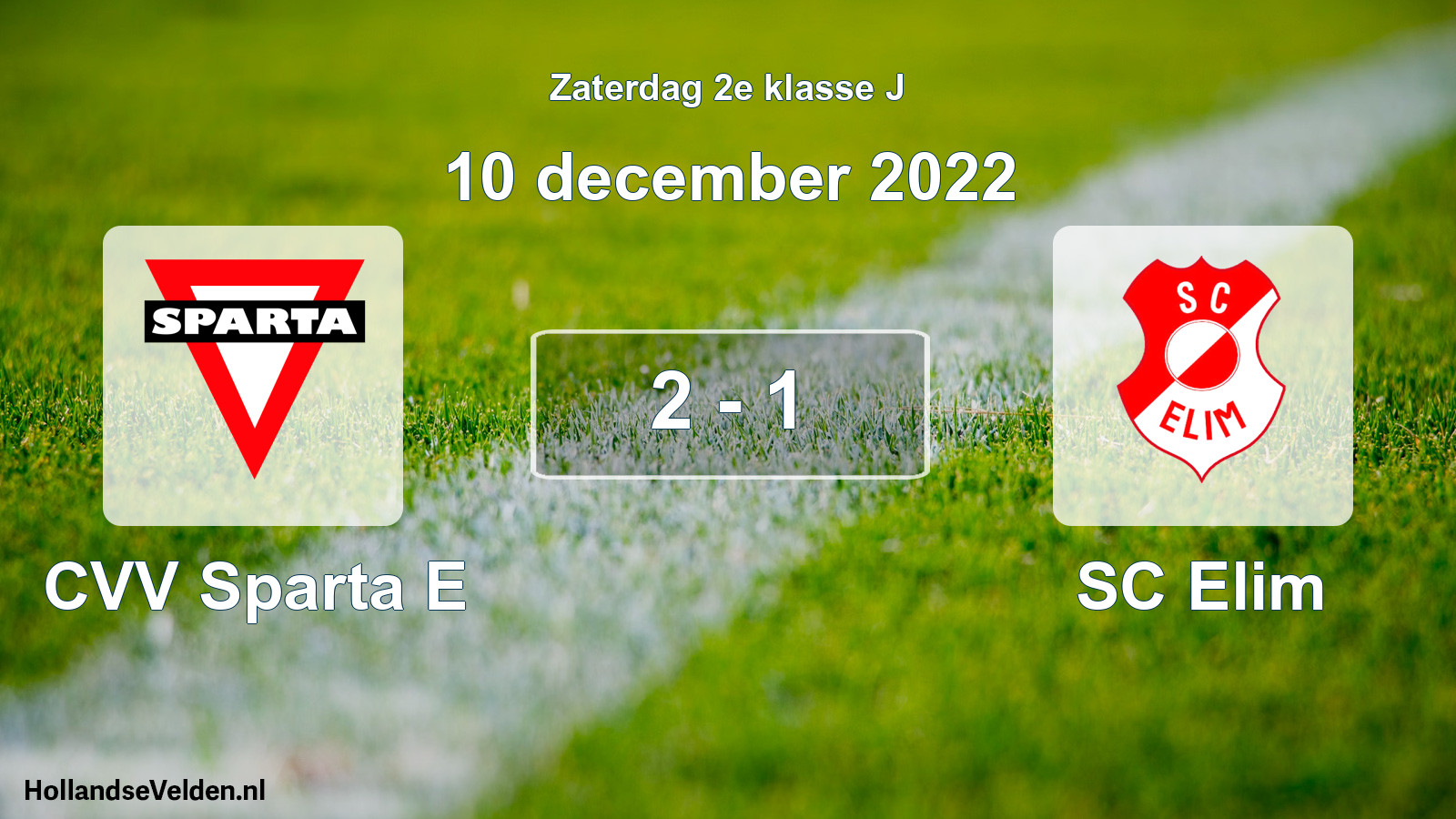 Total number of matches played: CVV Sparta E - SC Elim 2 - 1 (10 December 2022)