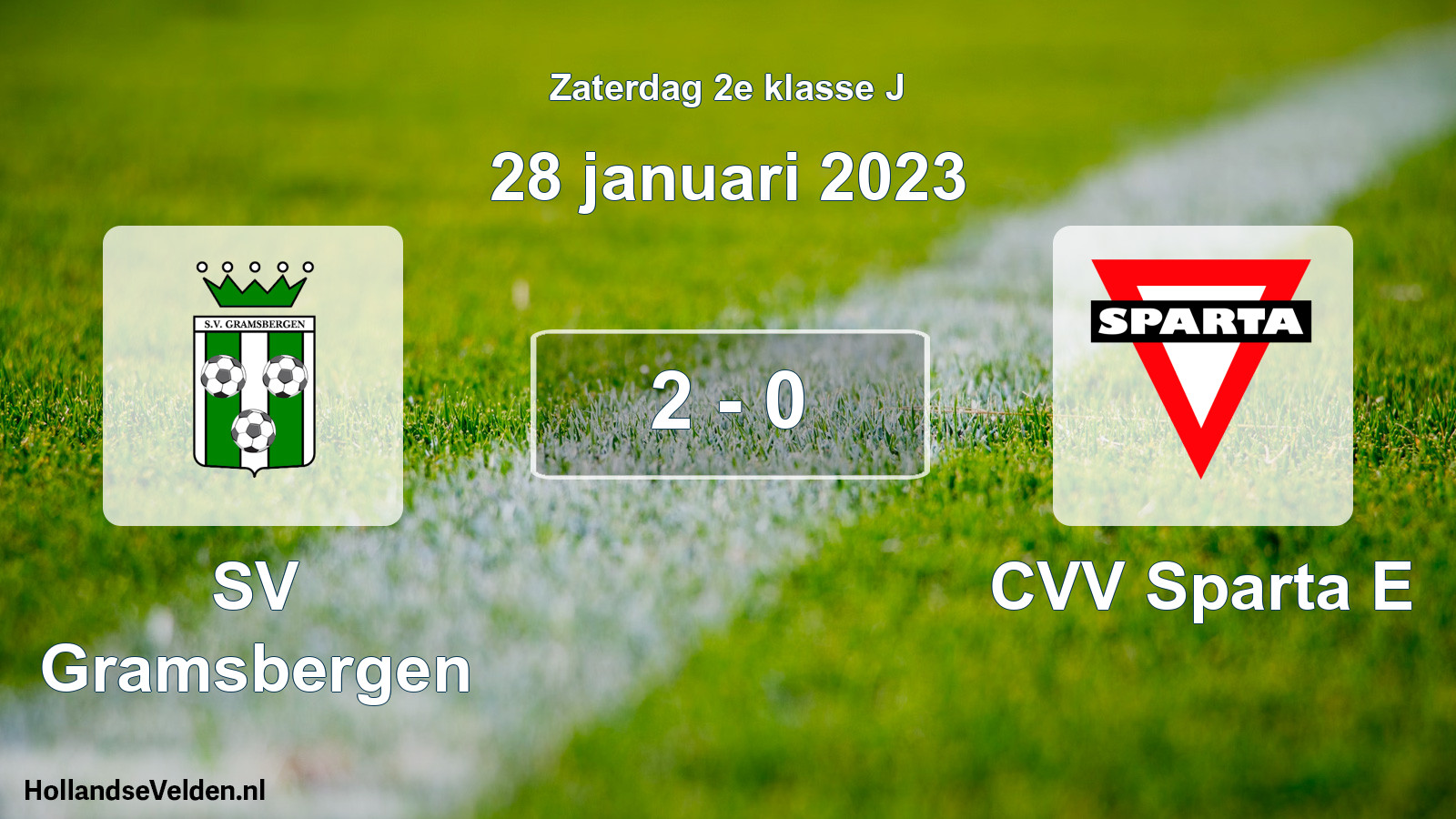 Total number of matches played: SV Gramsbergen - CVV Sparta E 2 - 0 (28 January 2023)