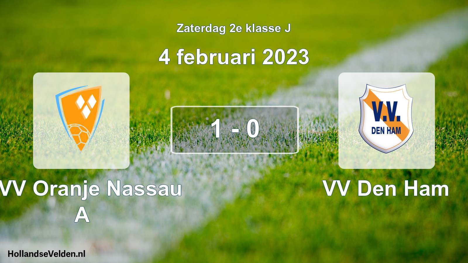 Total number of matches played: CVV Oranje Nassau A - VV Den Ham 1 - 0 (4 February 2023)