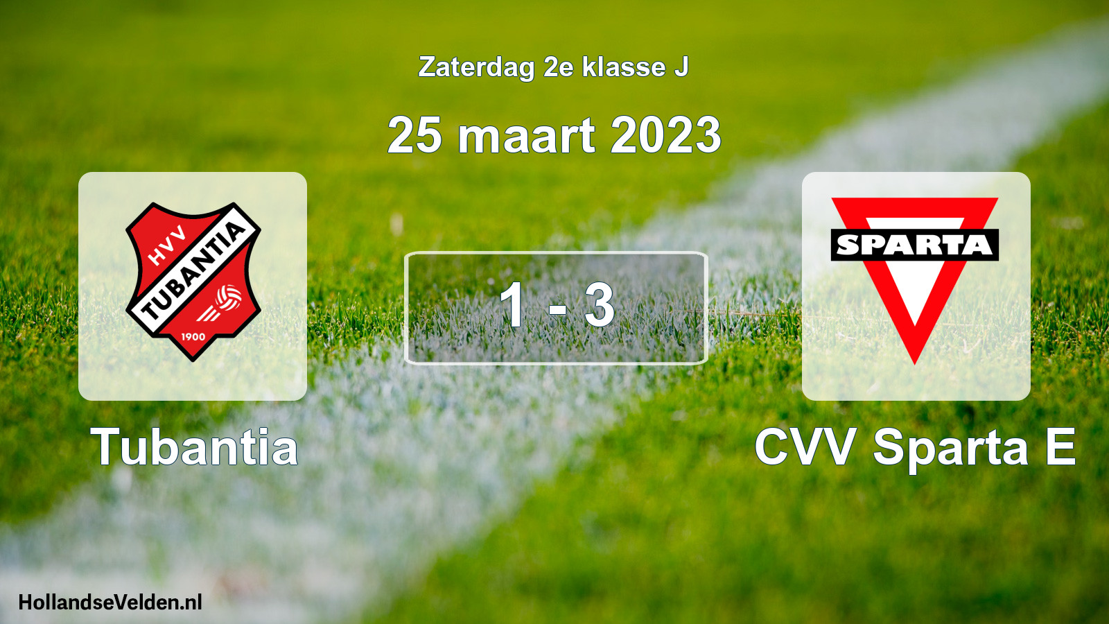 Total number of matches played: Tubantia - CVV Sparta E 1 - 3 (25 March 2023)