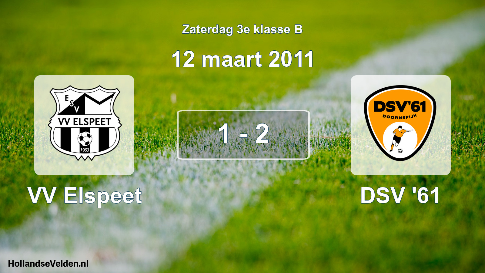 Total number of matches played: VV Elspeet - DSV '61 1 - 2 (12 March 2011)