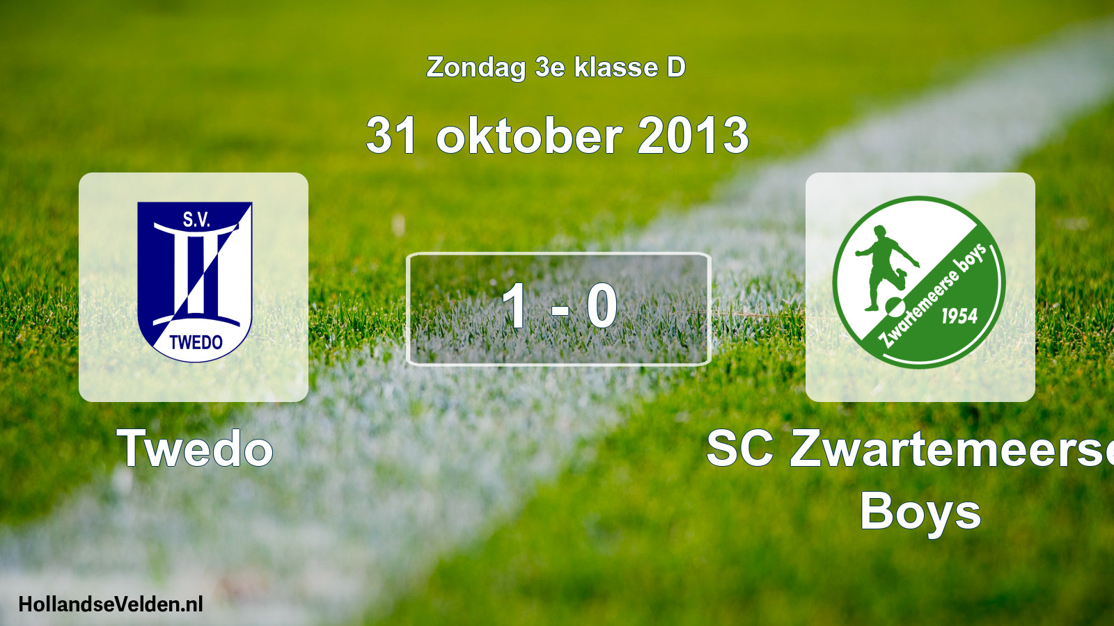 Total number of matches played: Twedo - SC Zwartemeerse Boys 1 - 0 (31 October 2013)