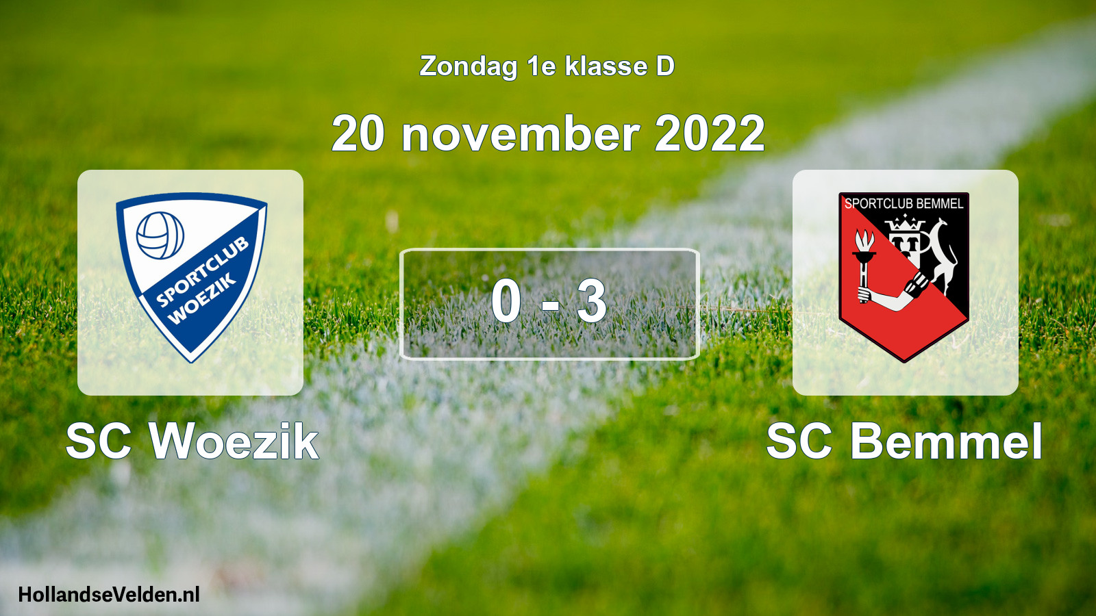 Total number of matches played: SC Woezik - SC Bemmel 0 - 3 (20 November 2022)