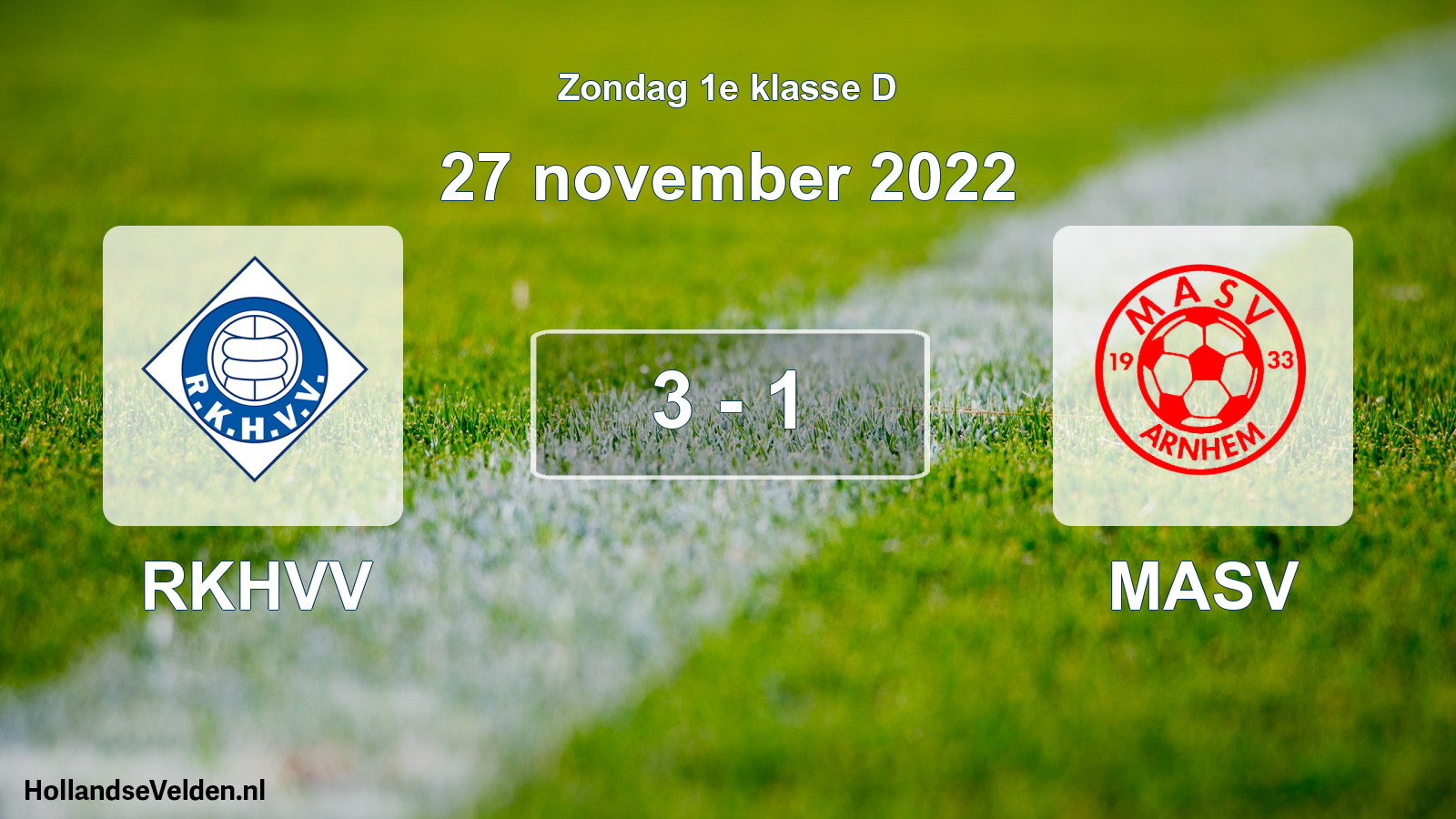 Total number of matches played: RKHVV - MASV 3 - 1 (27 November 2022)