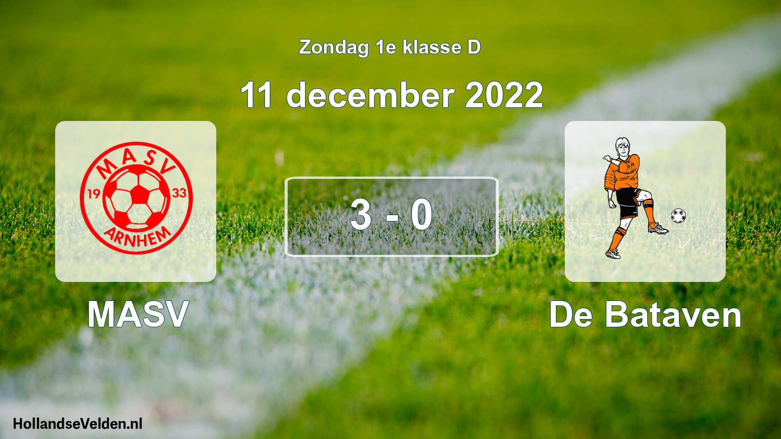 Total number of matches played: MASV - De Bataven 3 - 0 (11 December 2022)