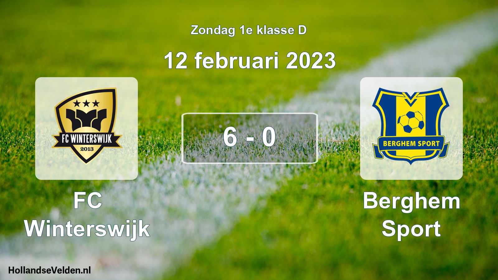 Total number of matches played: FC Winterswijk - Berghem Sport 6 - 0 (12 February 2023)