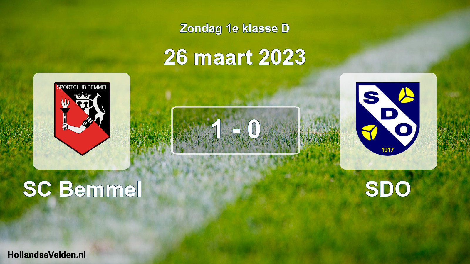 Total number of matches played: SC Bemmel - SDO 1 - 0 (26 March 2023)