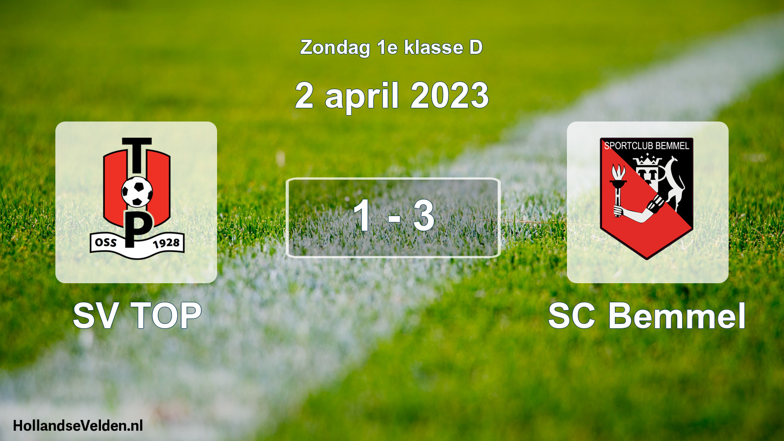 Total number of matches played: SV TOP - SC Bemmel 1 - 3 (2 April 2023)