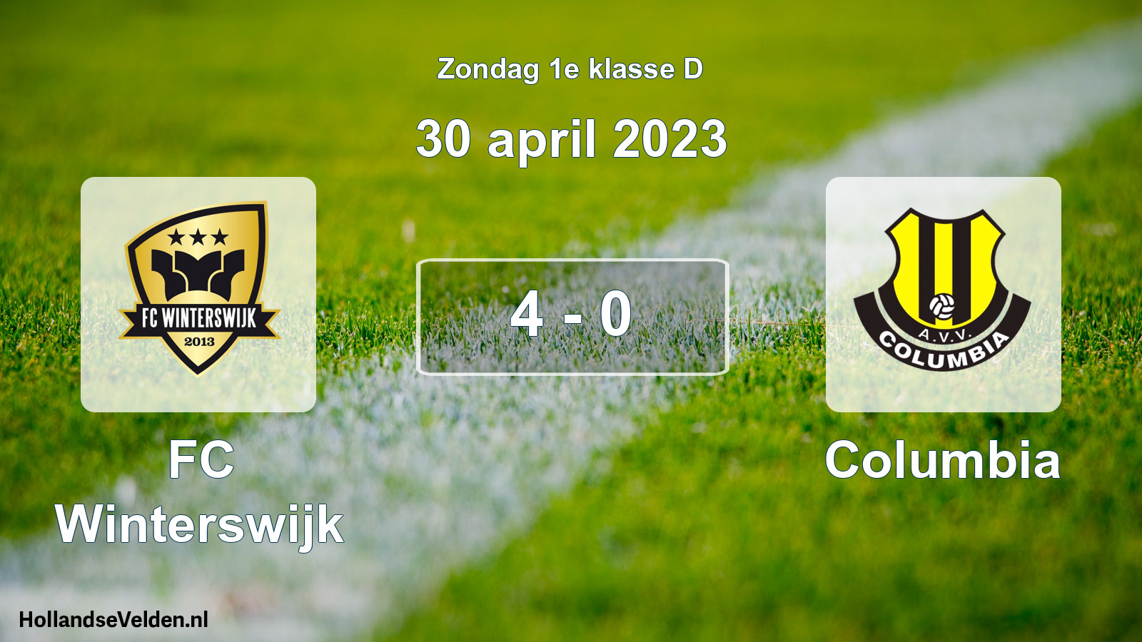 Total number of matches played: FC Winterswijk - Columbia 4 - 0 (30 April 2023)
