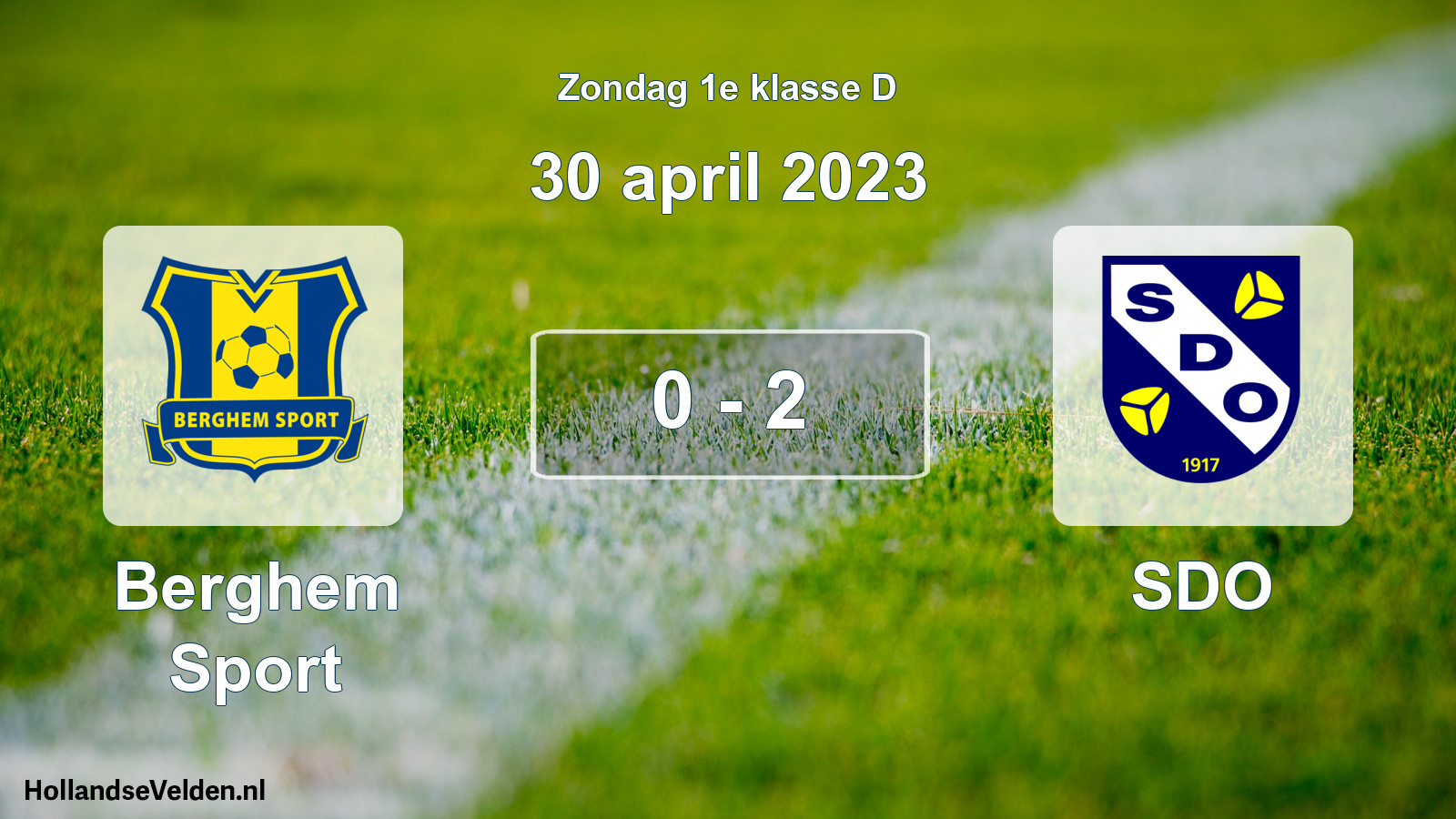 Total number of matches played: Berghem Sport - SDO 0 - 2 (30 April 2023)