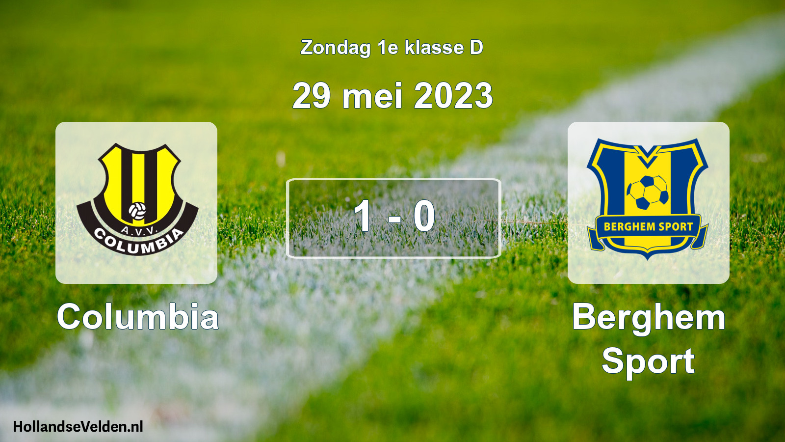 Total number of matches played: Columbia - Berghem Sport 1 - 0 (29 May 2023)