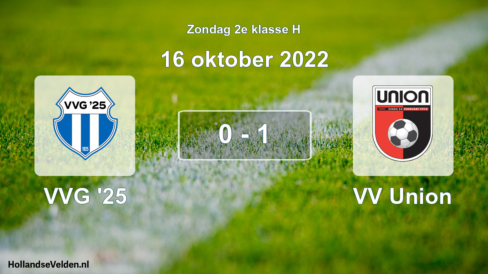 Total number of matches played: VVG '25 - VV Union 0 - 1 (16 October 2022)