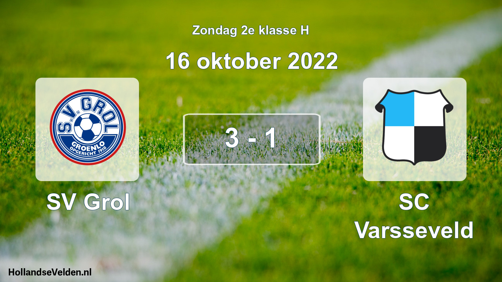 Total number of matches played: SV Grol - SC Varsseveld 3 - 1 (16 October 2022)