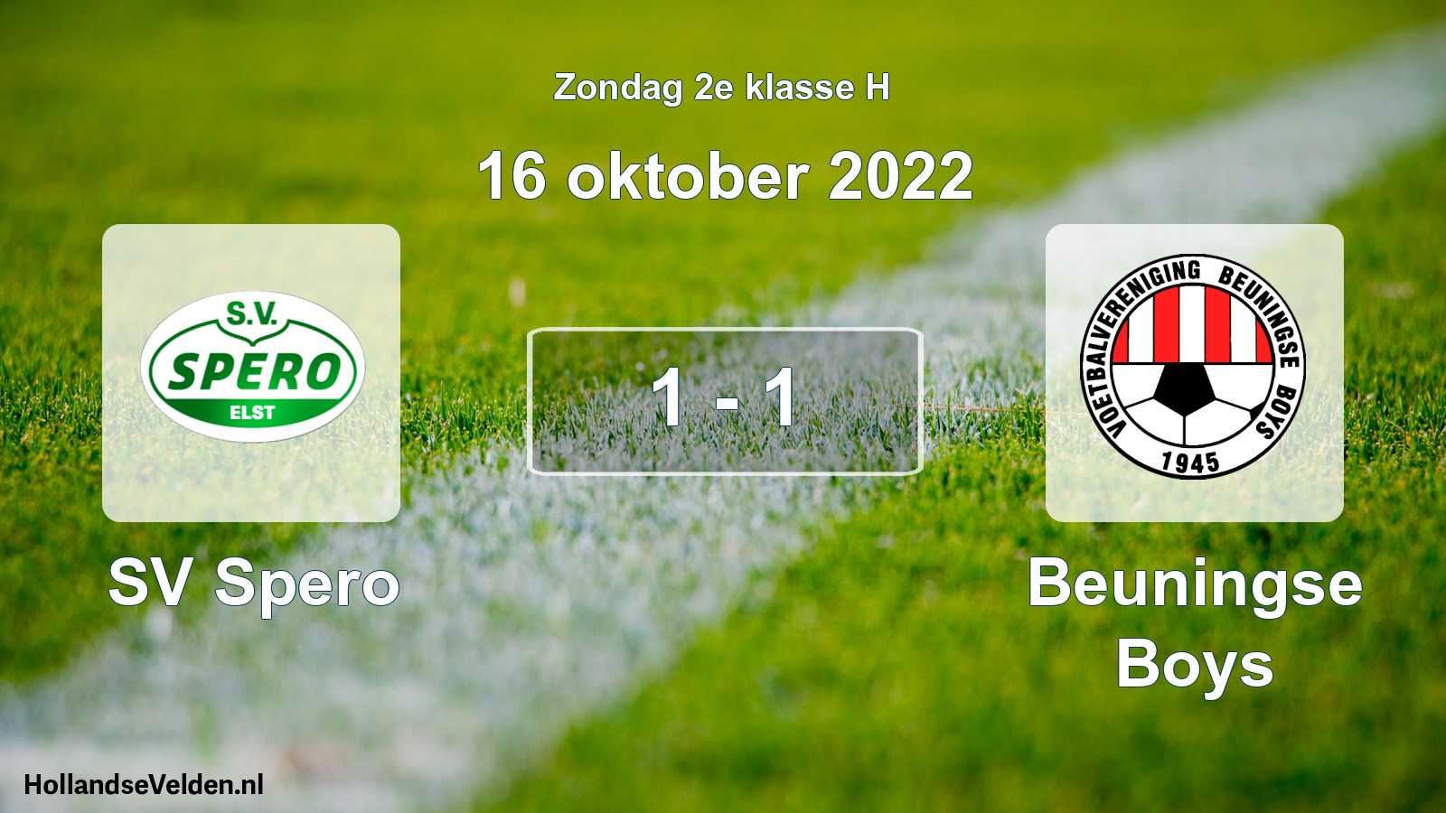 Total number of matches played: SV Spero - Beuningse Boys 1 - 1 (16 October 2022)