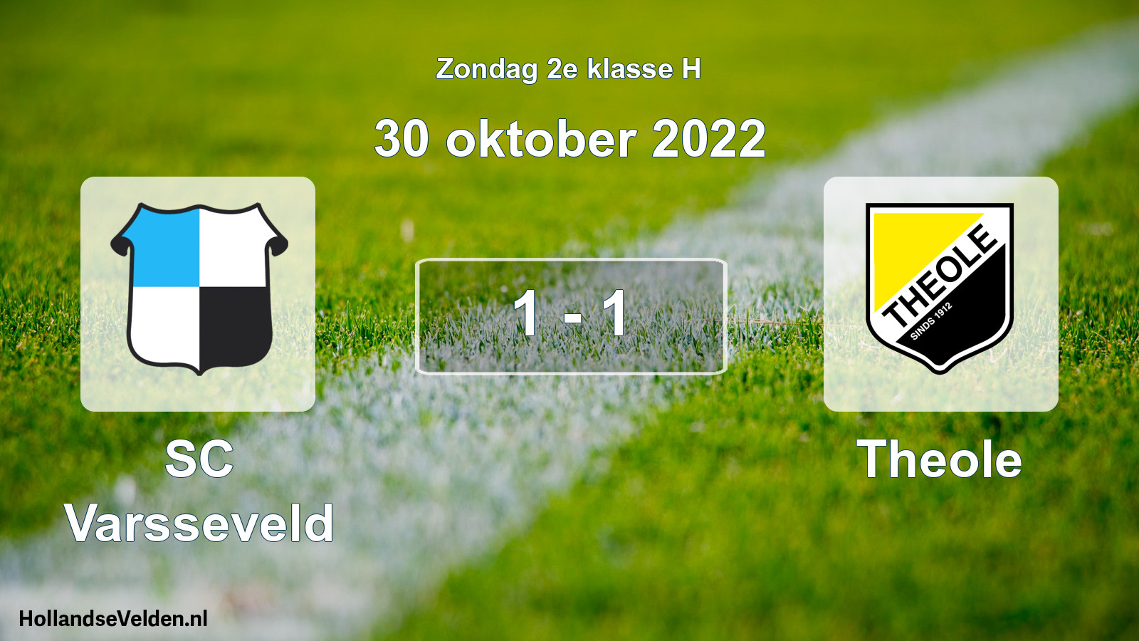 Total number of matches played: SC Varsseveld - Theole 1 - 1 (30 October 2022)