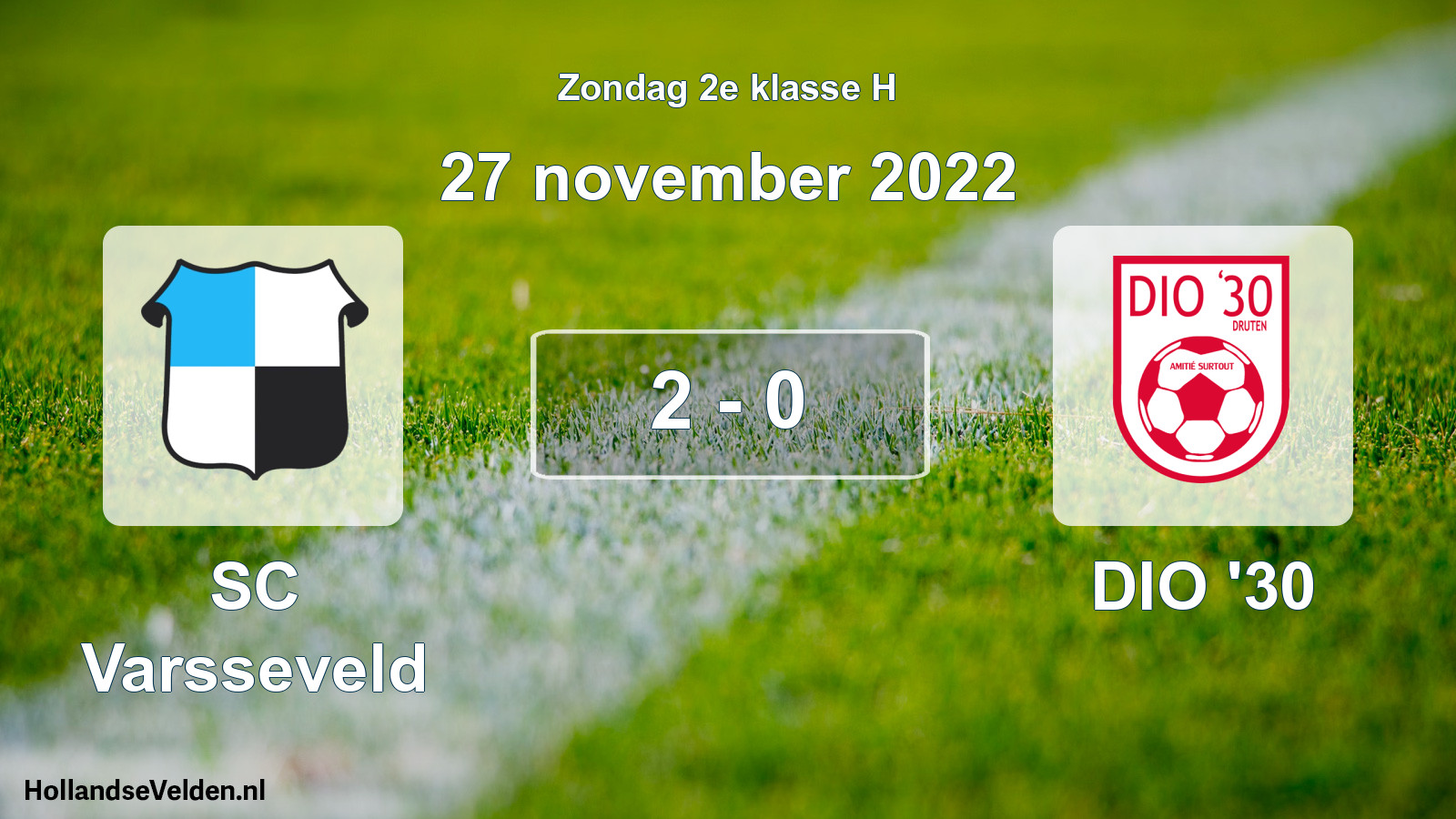 Total number of matches played: SC Varsseveld - DIO '30 2 - 0 (27 November 2022)