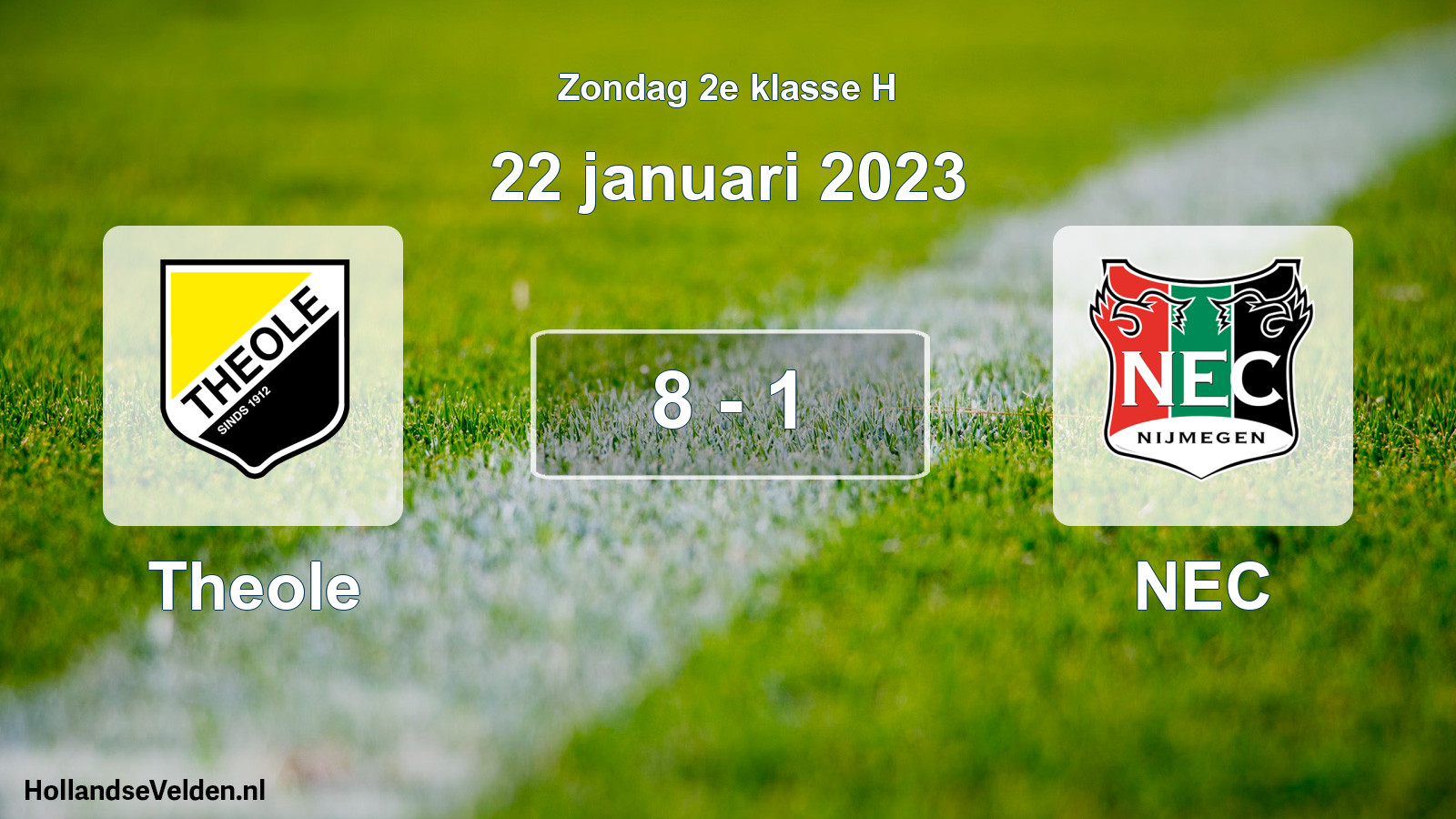 Total number of matches played: Theole - NEC 8 - 1 (22 January 2023)