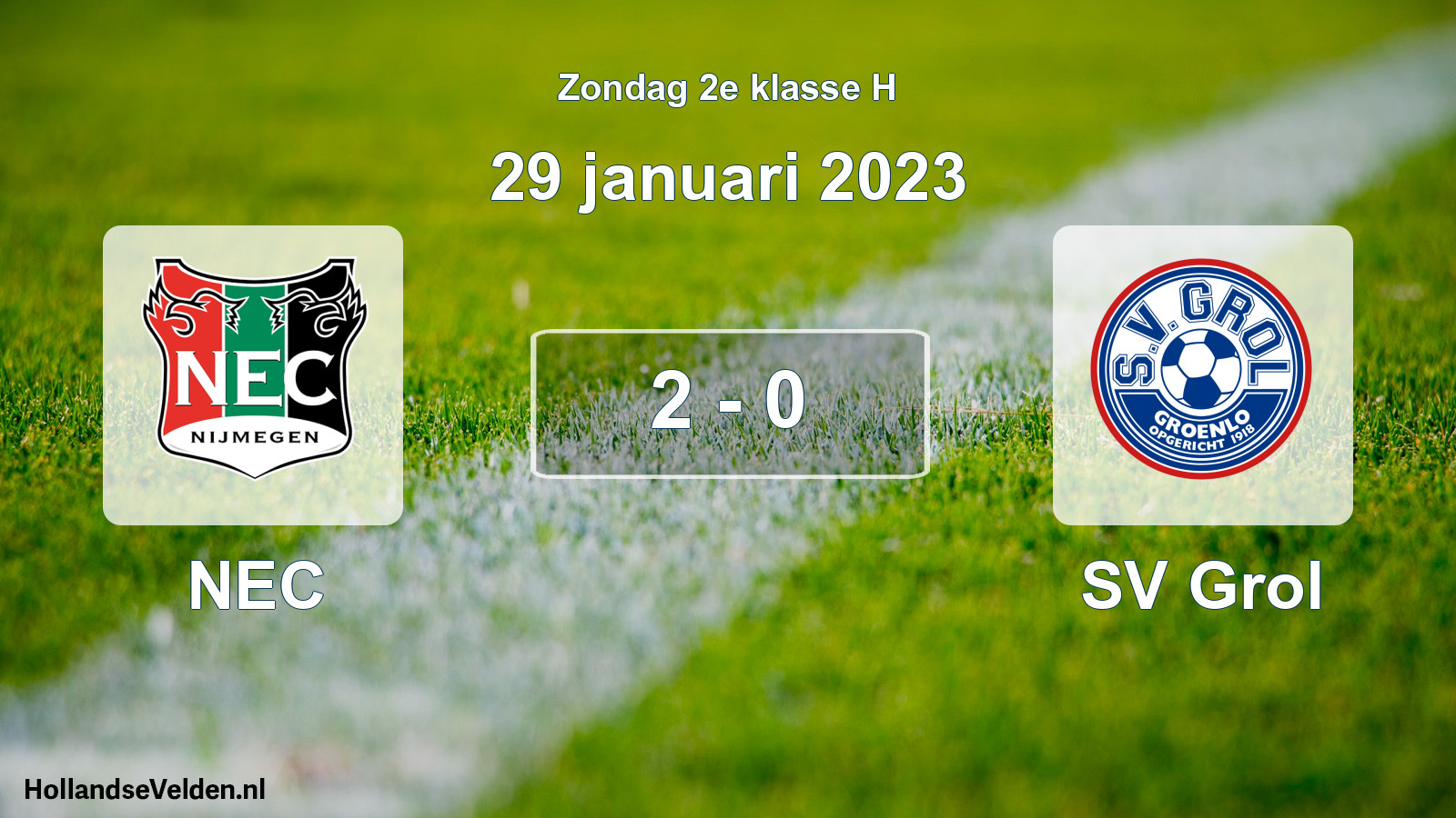 Total number of matches played: NEC - SV Grol 2 - 0 (29 January 2023)
