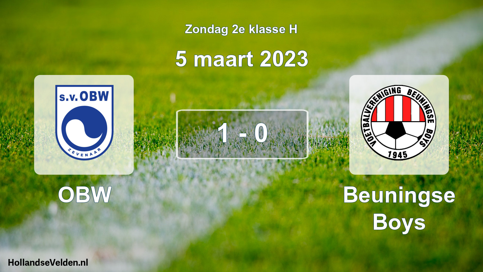 Total number of matches played: OBW - Beuningse Boys 1 - 0 (5 March 2023)