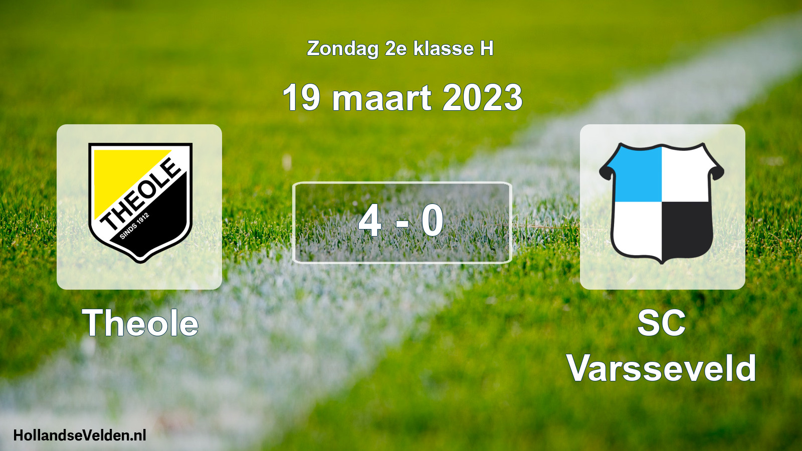 Total number of matches played: Theole - SC Varsseveld 4 - 0 (19 March 2023)