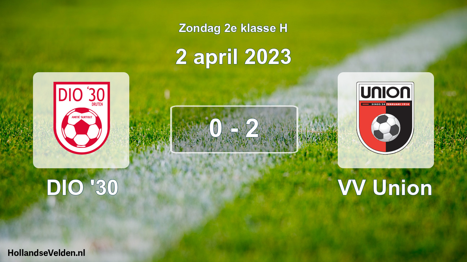 Total number of matches played: DIO '30 - VV Union 0 - 2 (2 April 2023)