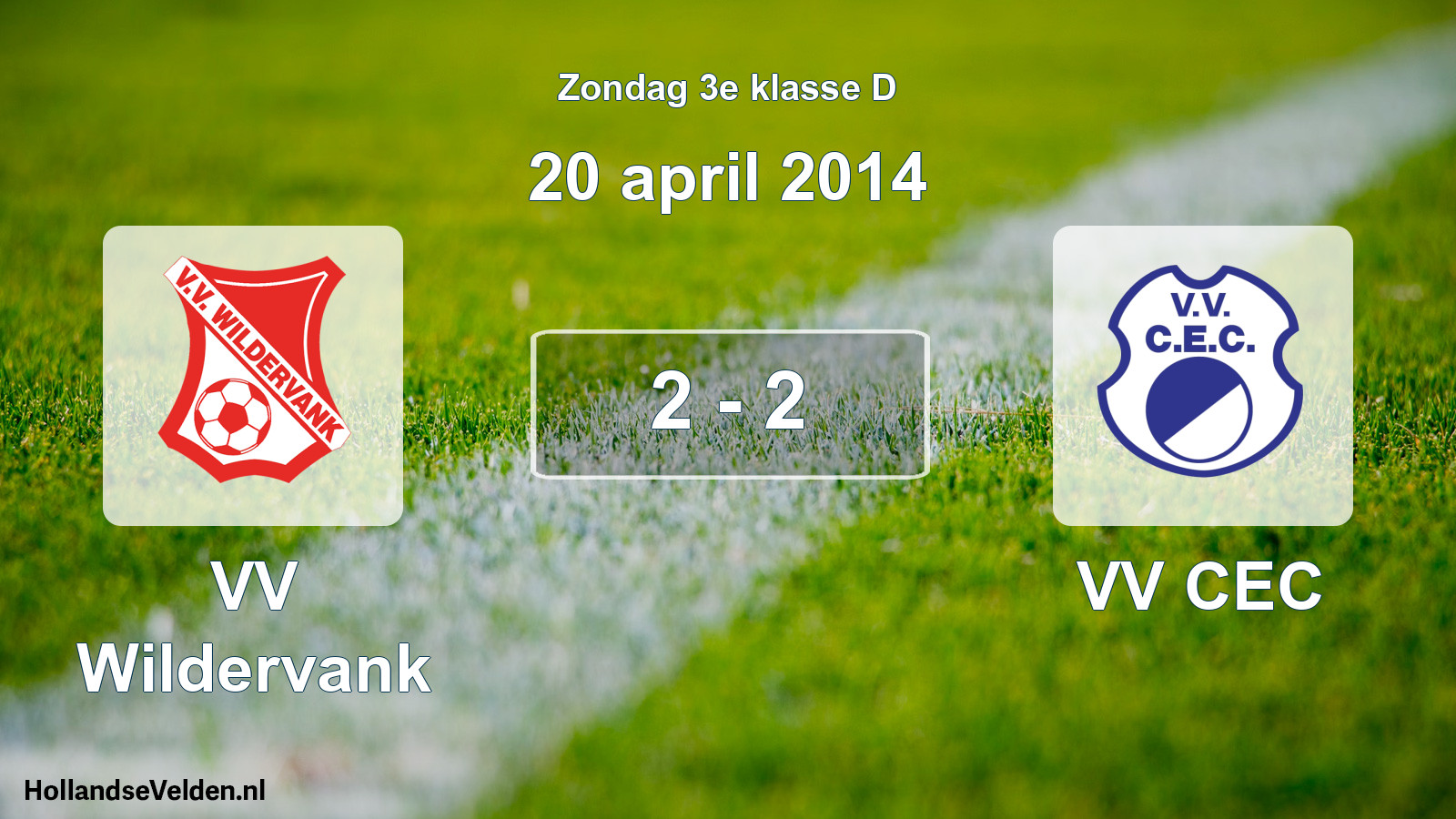 Total number of matches played: VV Wildervank - VV CEC 2 - 2 (20 April 2014)