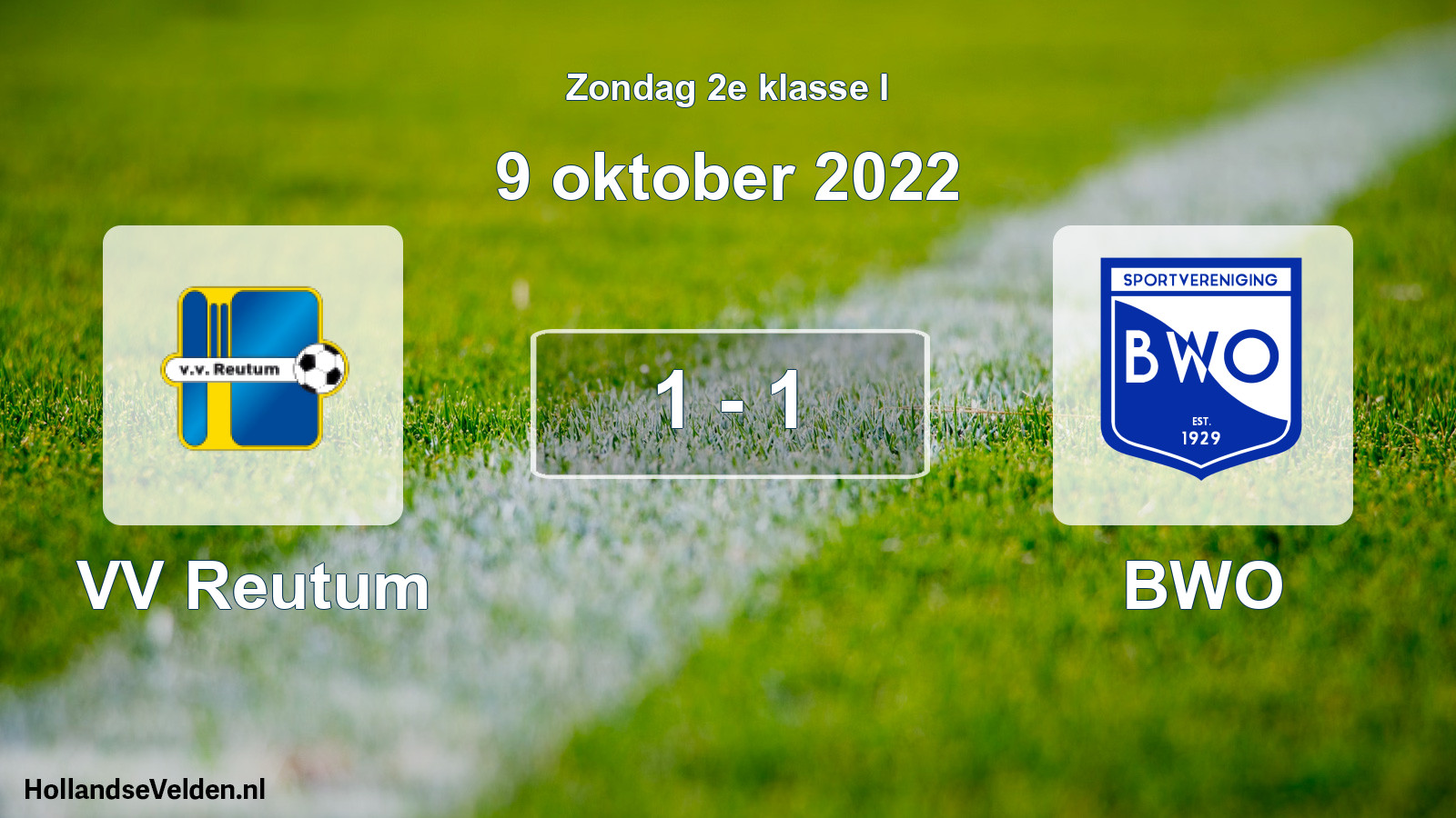 Total number of matches played: VV Reutum - BWO 1 - 1 (9 October 2022)