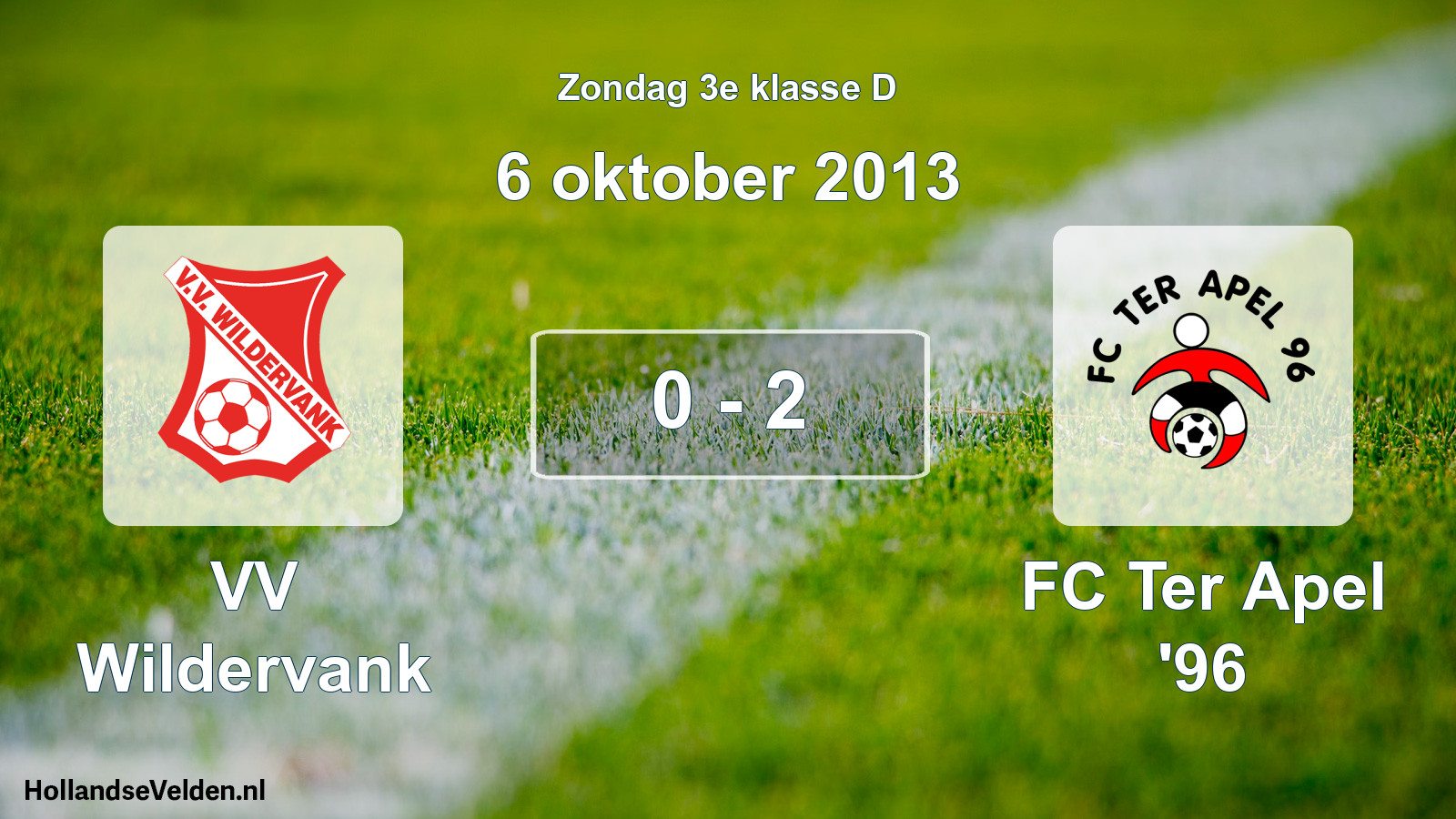 Total number of matches played: VV Wildervank - FC Ter Apel '96 0 - 2 (6 October 2013)