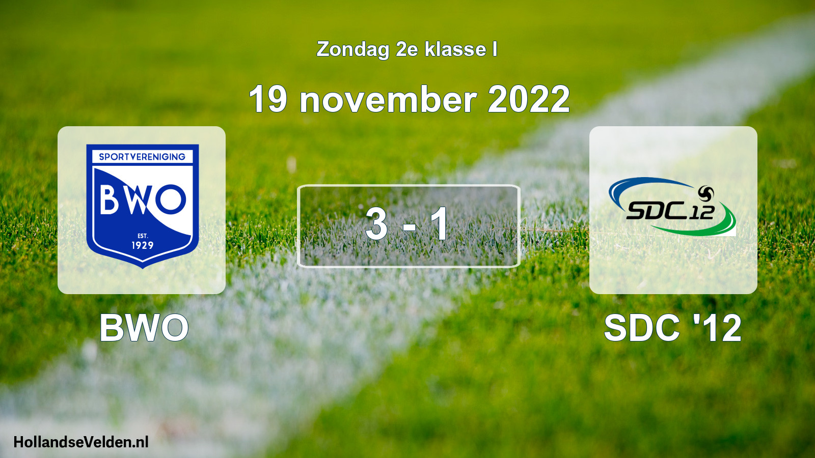 Total number of matches played: BWO - SDC '12 3 - 1 (19 November 2022)