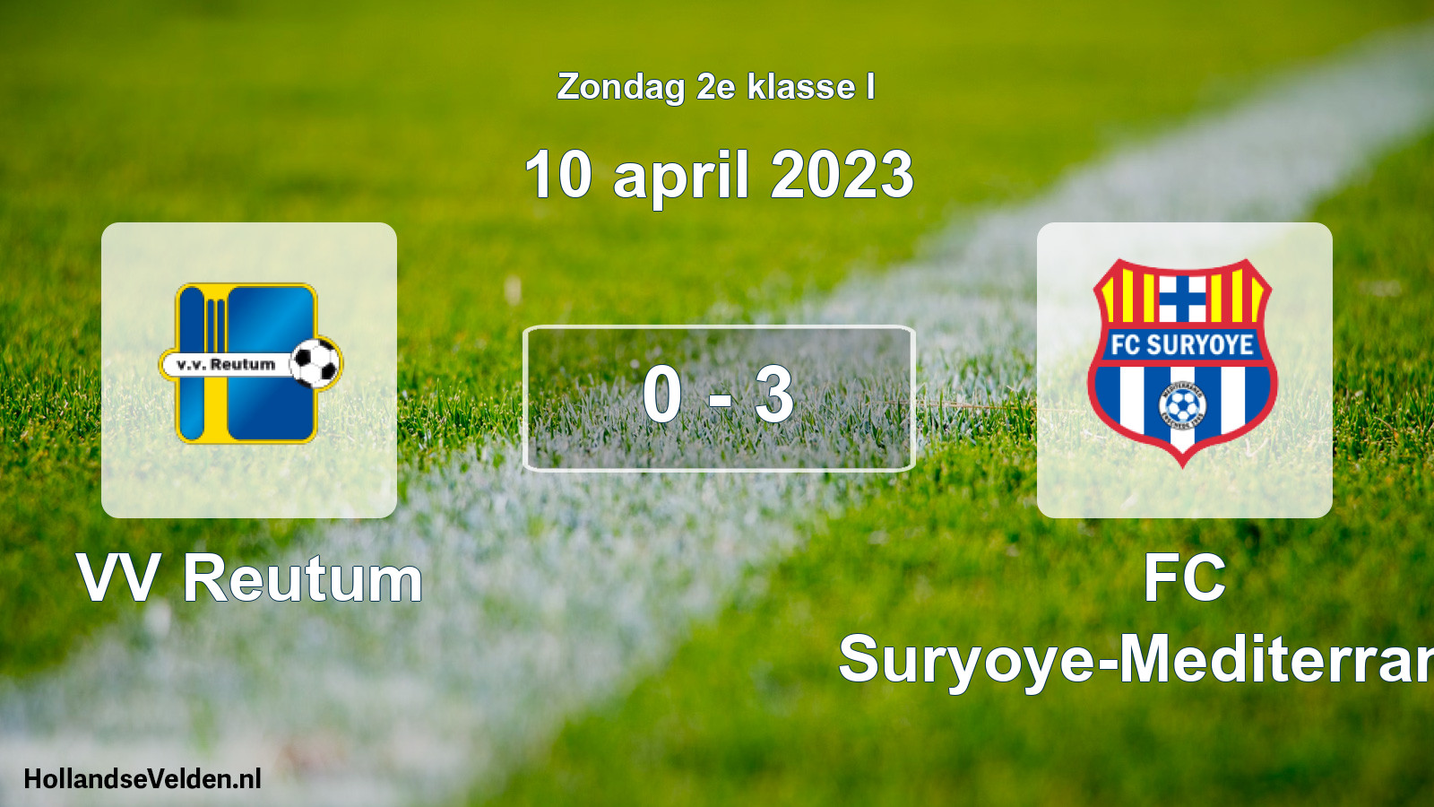 Total number of matches played: VV Reutum - FC Suryoye-Mediterraneo 0 - 3 (10 April 2023)