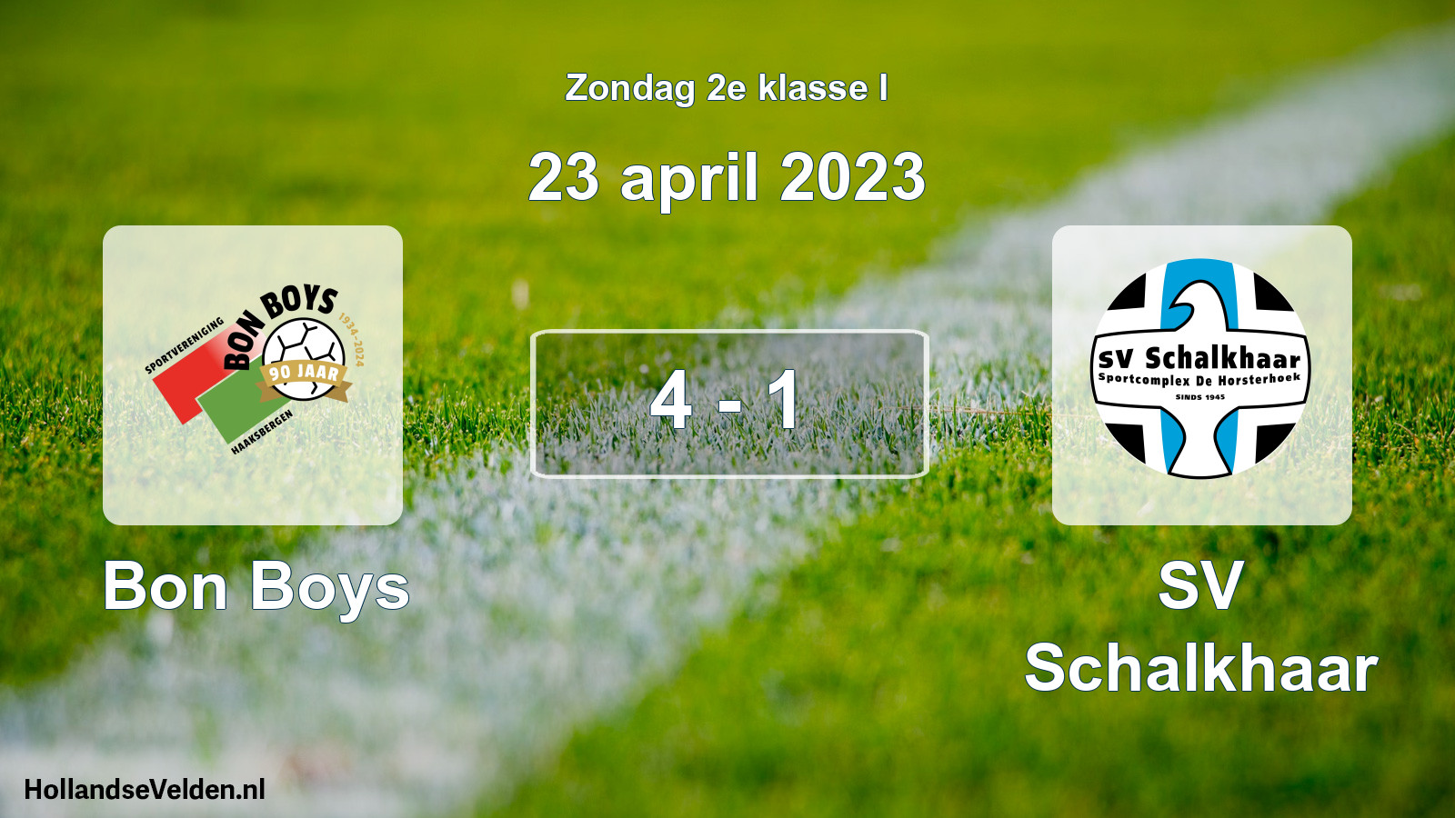 Total number of matches played: Bon Boys - SV Schalkhaar 4 - 1 (23 April 2023)