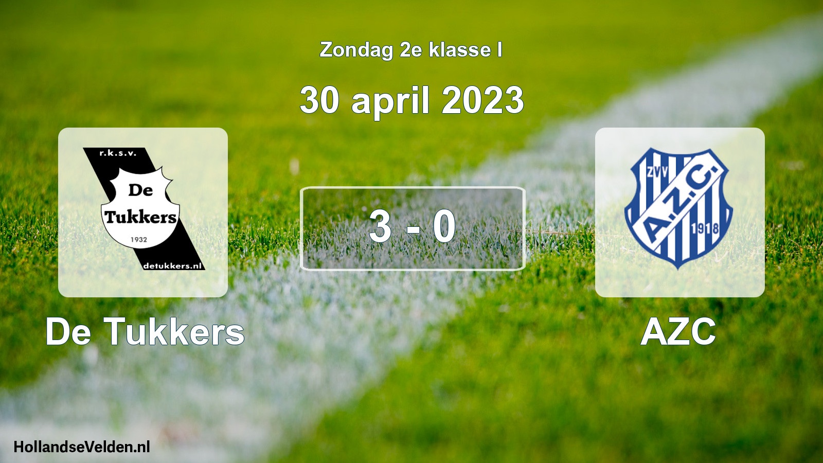 Total number of matches played: De Tukkers - AZC 3 - 0 (30 April 2023)