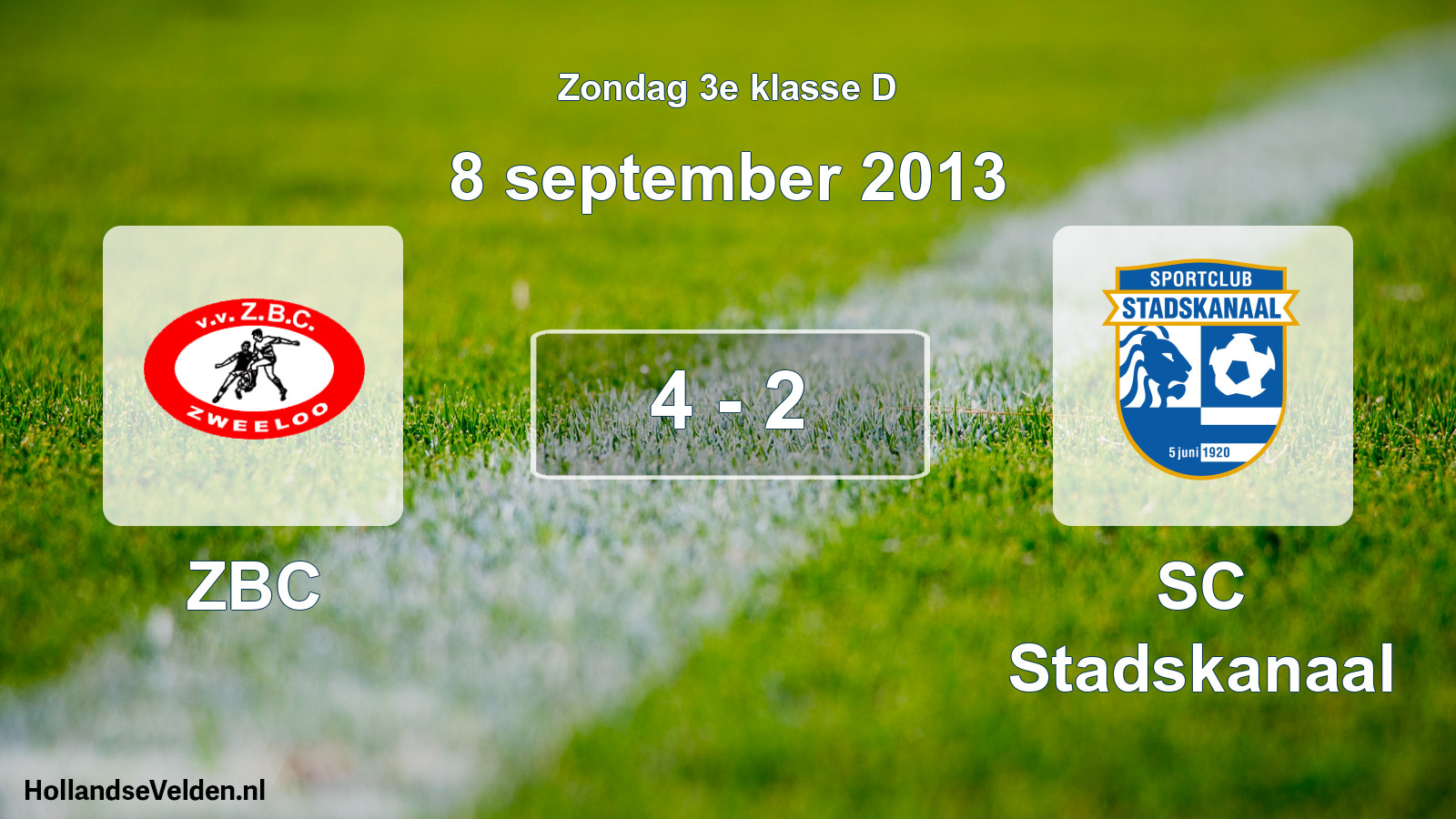 Total number of matches played: ZBC - SC Stadskanaal 4 - 2 (8 September 2013)